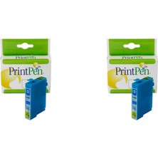 1001 Epson T1282XL Cyan Yüksek Kapasite (13ML.) Muadil Mürekkep Kartuşu 2li Paket