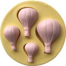1001 4 Lü Uçan Balon Şeklinde Silikon Pasta ve Seker Hamuru Kalibi 4X3X1 cm