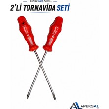 Apeksal 2’li ve 3'lü Seçenekli Tornavida Seti Cr-V 4X125 mm Düz Yıldız Kontrol Kalemi Profesyonel El Aleti