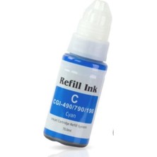 1001 Canon ile Uyumlu GI-490C,GI-590C Mavi Mürekkep 70ML./SISE