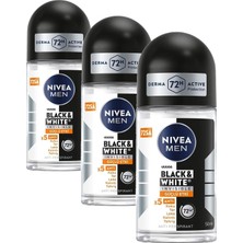 1001 Men Erkek Roll On Deodorant Black&white Invisible Güçlü Etki 50 Ml,72 Saat Anti-Perspirant Koruma