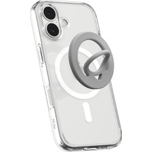 1001 Magsafe Destekli Modeller ile Uyumlu Telefon Tutucu Halka Dual Pop Mag Fit Ring Gri - AMP08887 (Spig