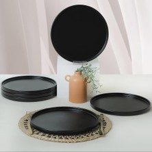 1001 Mat Siyah Stackable Servis Tabağı 27 cm 6 Adet 956
