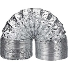 1001 3 Metre 127 mm Alüminyum Flex Aspiratör Borusu, Isıya Dayanıklı, Esnek Havalandırma Hortumu, D