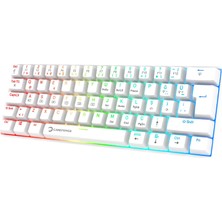 1001 Lyra Rgb 60M 62TUŞ Beyaz Mekanik Kablolu Red Switch Klavye - 3 Yıl Garantili