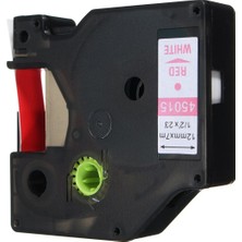 1001 Dymo D1 45805 Beyaz Etıkete Kırmızı (19MM x 7m) Muadil Etiket