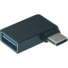 1001 4658 Type C 3.1 To USB 3.0 Şarj 90 Dirsek Köşe Çevirici Dönüştürücü Adaptör