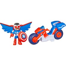 1001 Iron Man And His Awesome Friends Captain America: Sam Wilson Super Bike Aksiyon Figürü ve Oyuncak