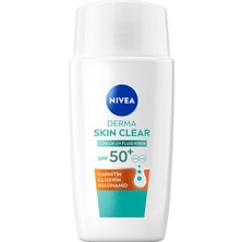 1001 SPF50 Derma Skin Clear Sivilce Karşıtı Gündüz Yüz Kremi 40 Ml,matlaştırıcı,makyaj Bazı,ka