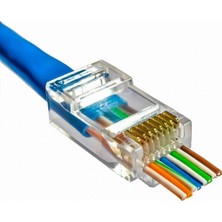 1001 Parcbeny 18439 Ez Yeni Nesil RJ45 Cat5/cat6 8p/8c Açık Uçlu Delikli Kablo Ucu Soket (25)