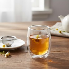 1001 Çift Cidarlı (Double Wall) Cam Bardak - 350 ml Isıya Dayanıklı Latte, Filtre Kahve ve Meşrubat