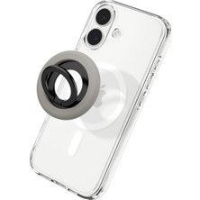 1001 Magsafe Destekli Modeller ile Uyumlu Telefon Tutucu Halka Nano Pop Mag Fit Stand Özellikli Gri - Am