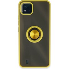 Aconcept Newface Realme C11 2021 Kılıf Montreal Yüzüklü Silikon Kapak - Sarı