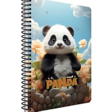 Gıpta Spiralli Karton Kapak Defter Panda A4 80 Yp Çizgili