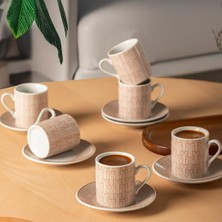 1001 SD-210-5 Porselen 6 Kişilik Fincan Seti 12 Parça Türk Kahvesi Fincanı TAKIMI-100ML