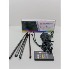 Moyvera 4 Parçalı Uzaktan Kumandalı Ayak Altı Aydınlatma 12 LED Çok Renkli Araba Ledi