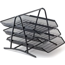 Bafix Evrak Rafı Metal Perforeli 3 Lü Siyah BFX-MER9205S