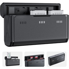 1001 Np-Bx1 Taşınabilir Şarj Kutusu + 2 Adet Batarya | Usb-C Hızlı Şarj, Sd/micro-Sd Kart Yuvalı,