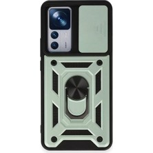 Uslucan Alışveriş Xiaomi Mi 12T Pro Kılıf Pars Lens Yüzüklü Silikon - Yeşil