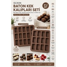 Stork 2 Model Set Silikon Kek Kalıbı (15'li Baton ve 12'li Baton) Kek ve Çikolata Kalıbı