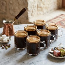 1001 6'lı Borosilikat Cam Kupa Seti - Isıya Dayanıklı, Ince ve Hafif Çay, Türk Kahvesi ve Espresso