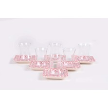 1001 6 Kişilik 12 Parça Çay Takımı Iknat Pembe - 17947