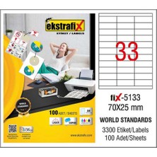 Ekstrafix Laser Etiket 100 Yp 70X25 Laser-Copy-Inkjet FİX-5133