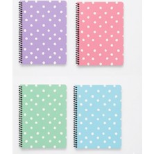 Keskin Color Defter Plastik Kapak Spiralli Puantiye A6 80 Yp Çiz.