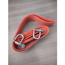 1001 Polyester Oto Çekme Halatı, Turuncu, 3 Metre, 3 Ton, 50 mm Genişlik, Mapa Vidalı Kancalı(Zincir