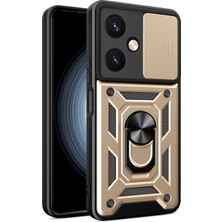 Aconcept Newface Vivo Y27 Kılıf Pars Lens Yüzüklü Silikon - Gold