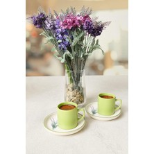 1001 Elegant Blossoms Yeşil Kahve Takımı 4 Parça 2 Kişilik 21788