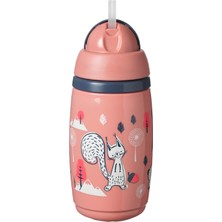 1001 Isı Yalıtımlı Pipetli Bardak 266 ml - Pembe