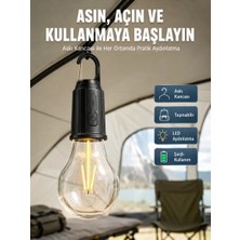 Taşınabilir Şarjlı LED Ampul Askılı Lamba Kamp Bahçe Lambası Midastech
