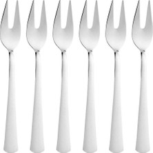 1001 Limon ve Fondü Çatalı Seti, Çelik, 11 Cm, Gümüş Metalik, 6 Parça