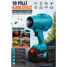 hypermax Kablosuz Jet Turbo Hava Üfleyici Fan 10 Hücreli Bataryalı Yaprak Üfleme ve Araç Kurutma Makinesi