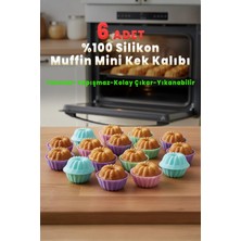 Stork 6 Adet Silikon Cupcake Muffin ve Mini Kek Kalıbı, Yapışmaz, Isıya Dayanımlı, Bpa’sız - Karışık Renk