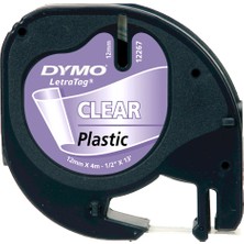 Dymo Letratag Şerit Plastik 12 Mmx4 mt Şeffaf Üzerine Siyah 12267
