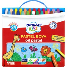 Pensan Kidz Çantalı 24 Renk Pastel Boya Çocuklar İçin Güvenli ve Canlı Renk Seçeneği