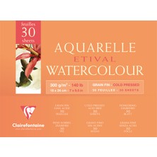 Clairefontaine Etival Dokulu Cold Press 18X24 cm 300 gr Uzun Kenarı Yapışkanlı 30 Yp