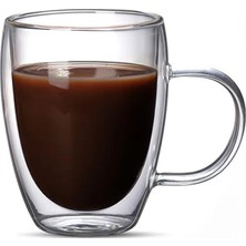 1001 Çift Cidarlı Latte, Kahve, Meşrubat, Bitki Çayı Cam 300 ml Kupa Seti, 1 Adet - 12038