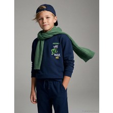 Lc Waikiki Yeni Sezon Bisiklet Yaka Minecraft Baskılı Erkek Çocuk Kalın Sweatshirt