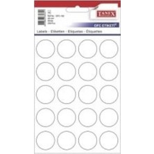 Tanex Ofis Etiketi Poşetli Yuvarlak 25 mm Beyaz OFC-132