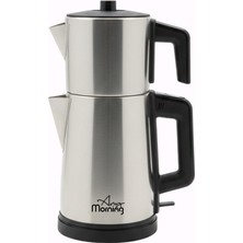 1001 OZ26CM10 2in1 Paslanmaz Çelik Çay Makinesi ve Su Isıtıcı 1800 Watt Inox 2,5 Litre