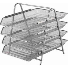 Bafix Evrak Rafı Metal Perforeli 4 Lü Gri BFX-MER9206G