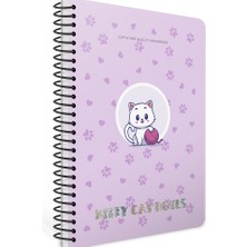 Gıpta Spiralli Plastik Kapak Defter Kitty Cat A4 80 Çizgili