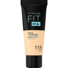 1001 Fit Me Matte+Poreless Fondöten - 118 Nude (118 Nude)