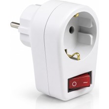 1001 Anahtarlı Topraklı Priz Adaptörü 16A 3680W – Işıklı Tekli Golyat Priz, Yüksek Güvenlikli,