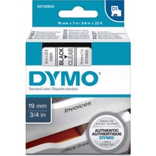 Dymo D1 Şerit Standart 19 Mmx7 mt Şeffaf Üzerine Siyah 45800