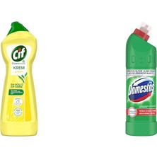 1001 Krem Yüzey Temizleyici Limon Kokulu Yağ ve Kireç Sökücü Leke Çıkarıcı 750 Ml(1) Domestos Y