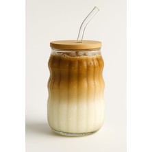1001 Kahve Bardağı Isıya Dayanıklı Ice Latte Cam Pipetli Bardak Kahve Kokteyl Cam Sunum Bardağı Me